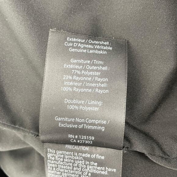 Mackage Manus Lamb Leather Jacket Detachable Hood Black Blue Size 36/ S - Picture 16 of 16